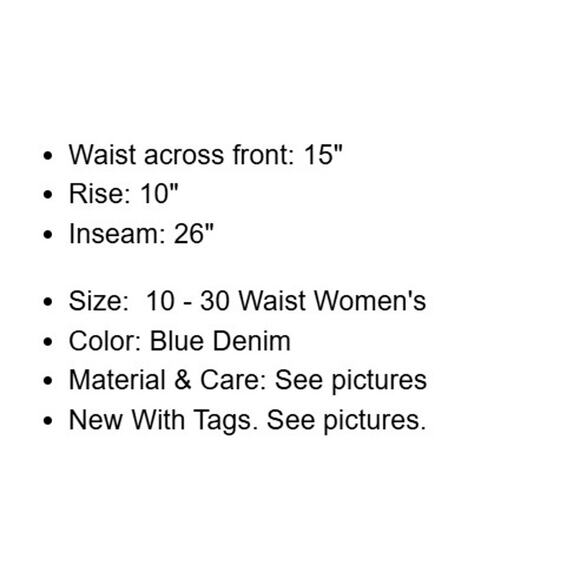 Chaps Jeans Womens 10 Blue Cotton Stretch Denim Mid Rise Crop Kick Flare 30W New - Picture 4 of 14